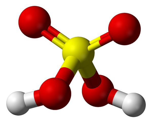 Cấu trúc phân tử của axit sunphuric