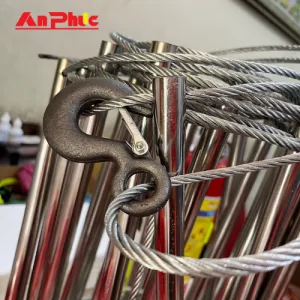 Thang dây thoát hiểm cáp và bậc inox