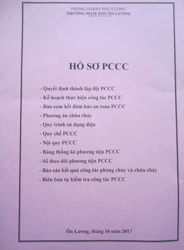 hồ sơ về PCCC