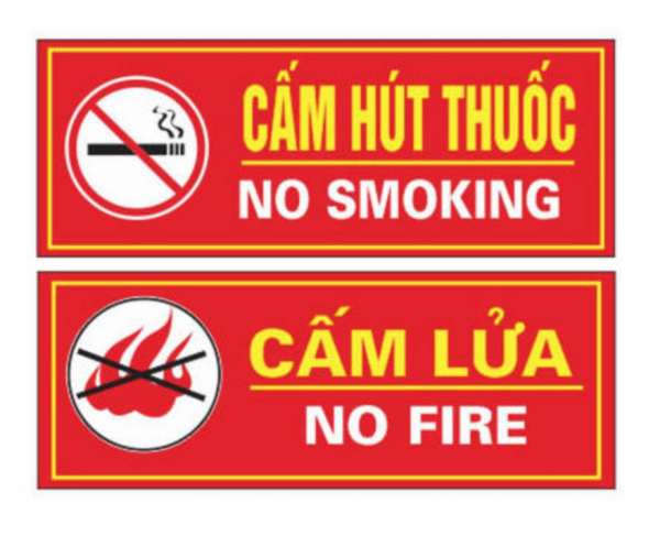 Cấm lửa cấm hút thuốc thiếc